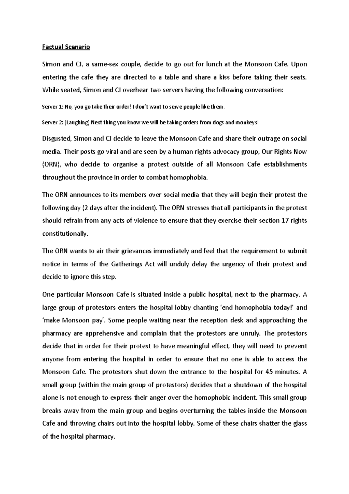 Tutorial+5+Facts+%26+Questions - Factual Scenario Simon and CJ, a same ...