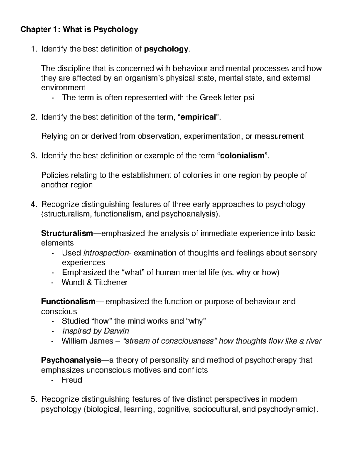 psych-mod-1-obj-summary-chapter-1-what-is-psychology-identify-the