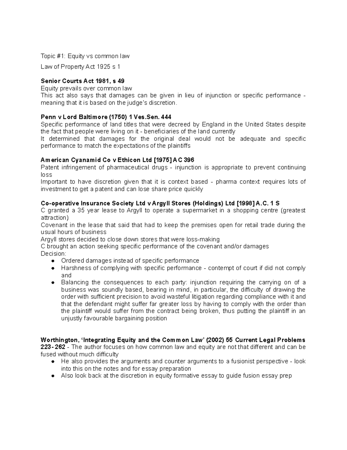 Review Trusts Exam Topic 1 Equity Vs Common Law Law Of Property Act 