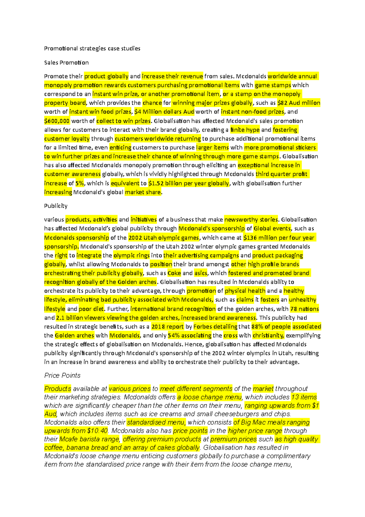 Promotional strategies case studies - C10026 - Studocu