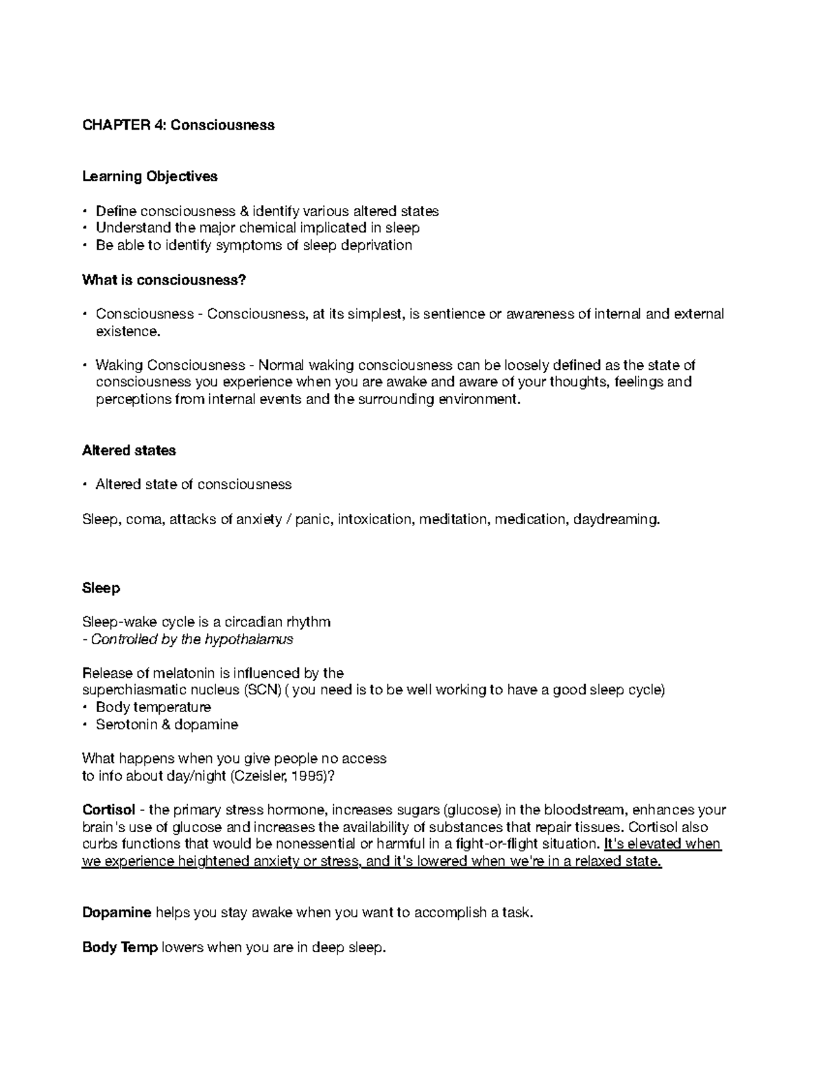 Psy Chapter 4 - Name of Teacher: Chris Ray Helpful detailed notes ...