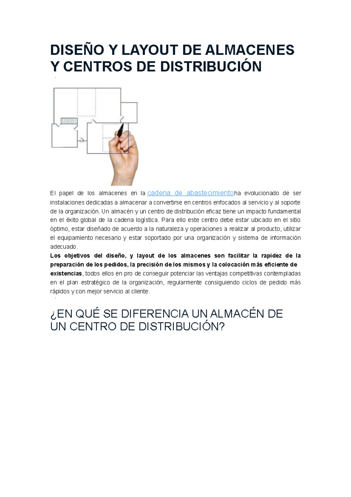 Diseño Y Layout De Almacenes Y Centros De Distribución - Apuntes, Tema ...