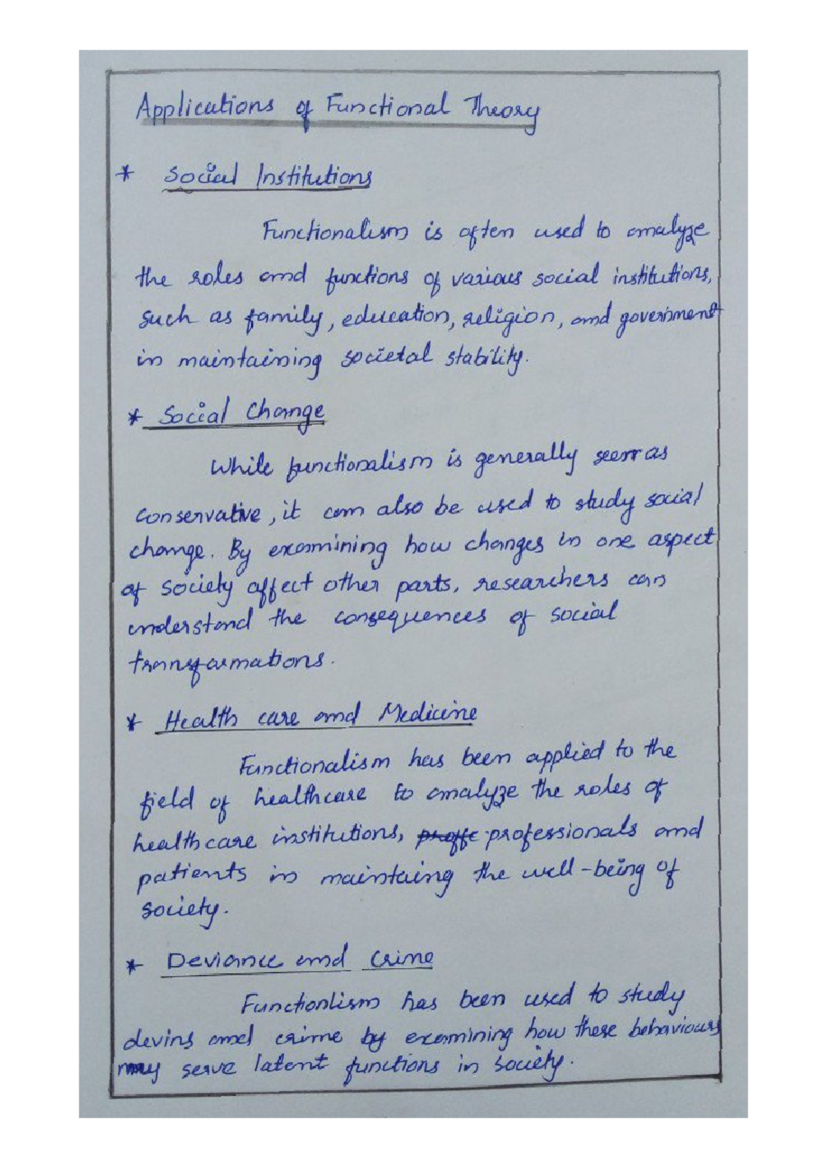 Applications of functional theory - Introduction to Sociology II - Studocu