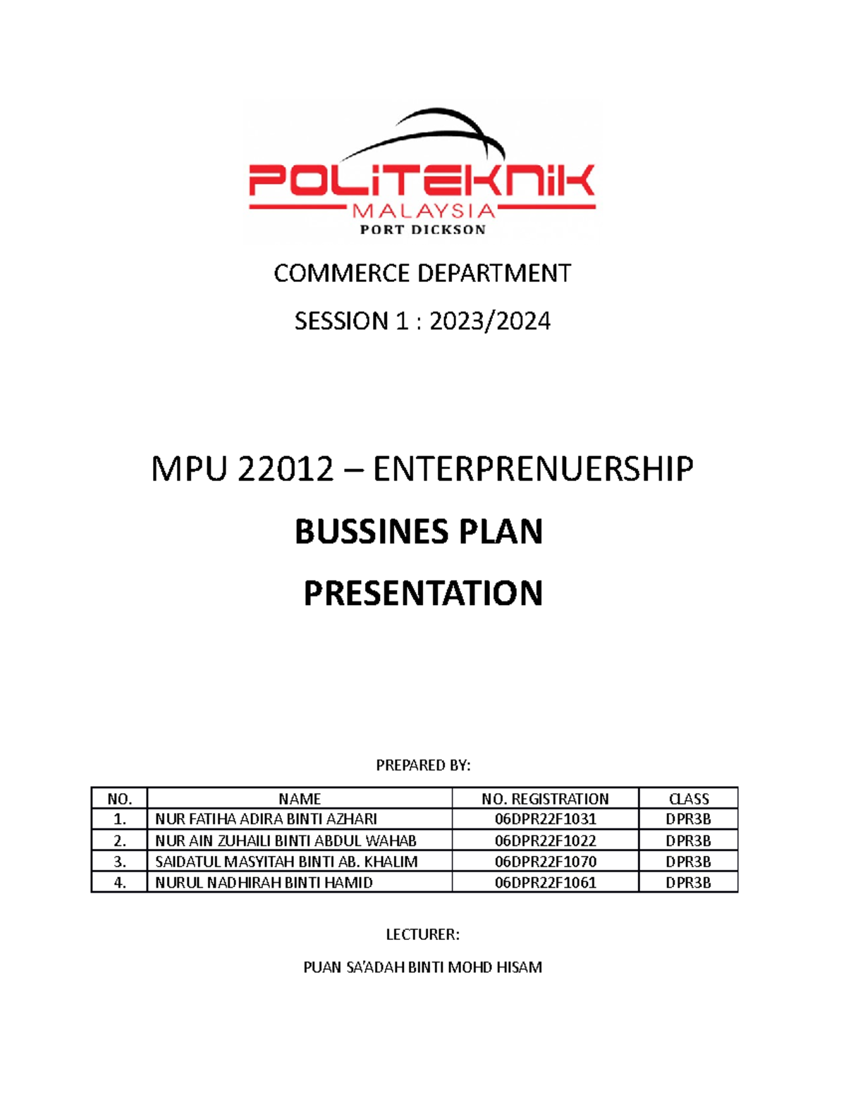 business plan section 3