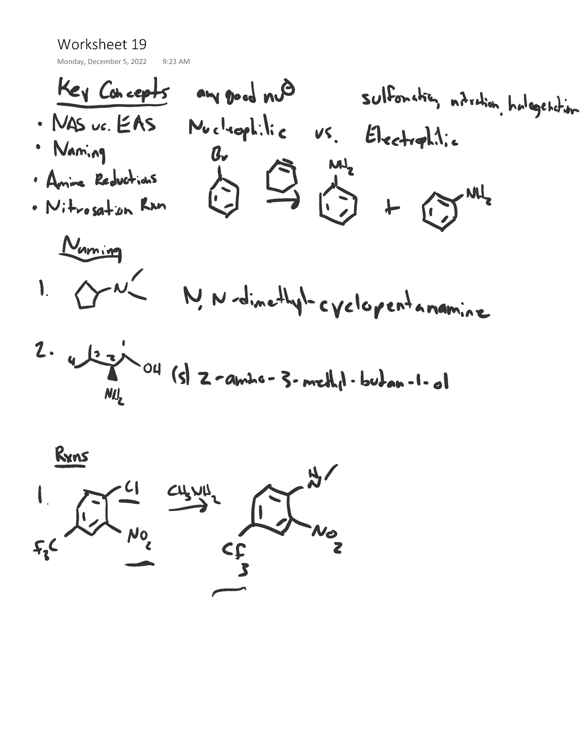 Worksheet 19 Key - CHEM 360 - tŽƌŬƐŚĞĞƚ ϭε DŽŶĚĂLJ͕ ĞĐĞŵďĞƌ ρ͕ ϮϬϮϮ ...