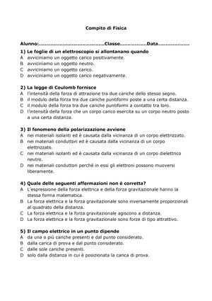 Fisica 2 11 06 2015 - compito svolto - Prova scritta di Fisica 2 del 11  giugno 2015 (C. Ing. - Studocu