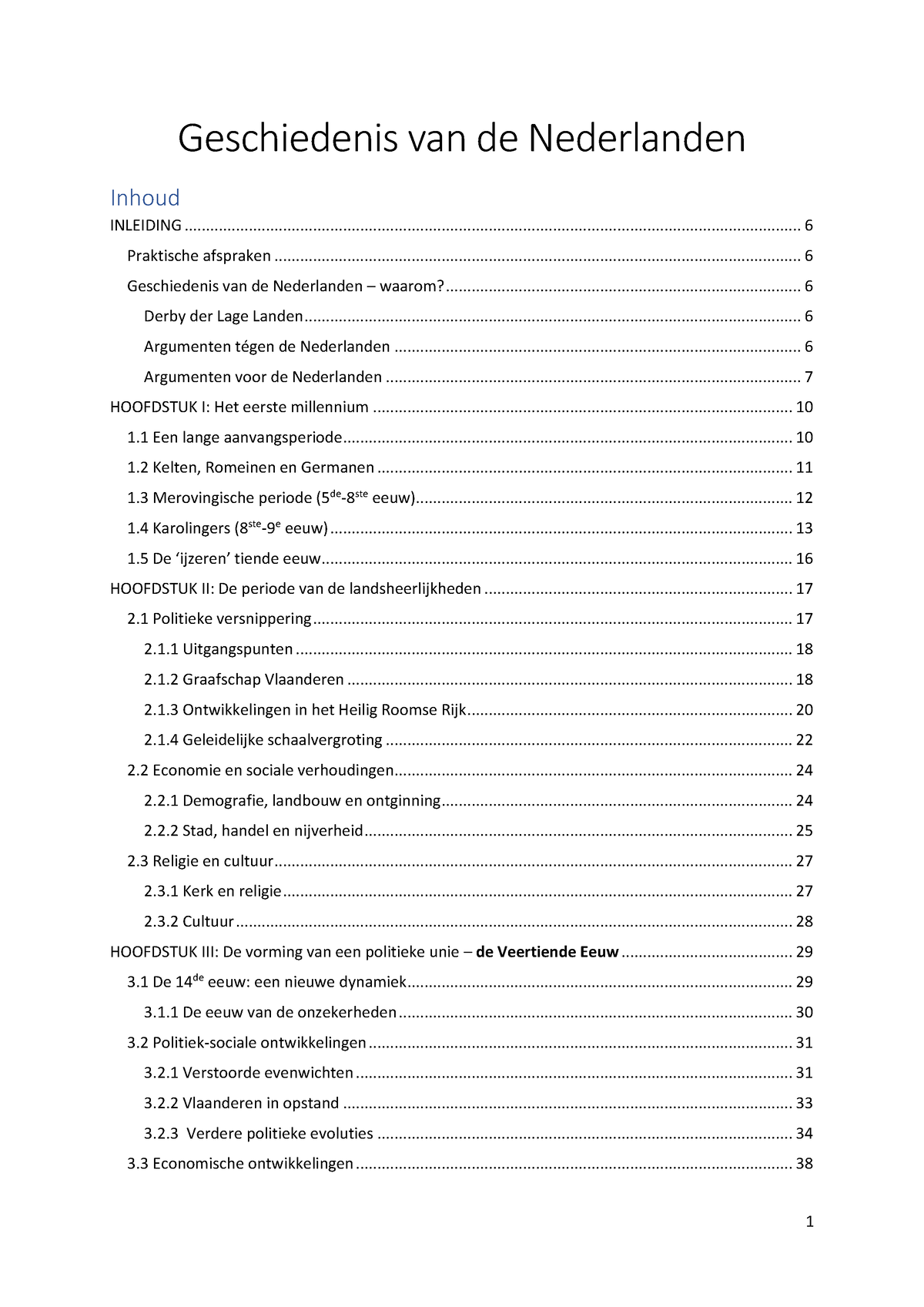 Samenvatting Geschiedenis Van De Nederlanden 2022 Met Inhoudsopgave ...