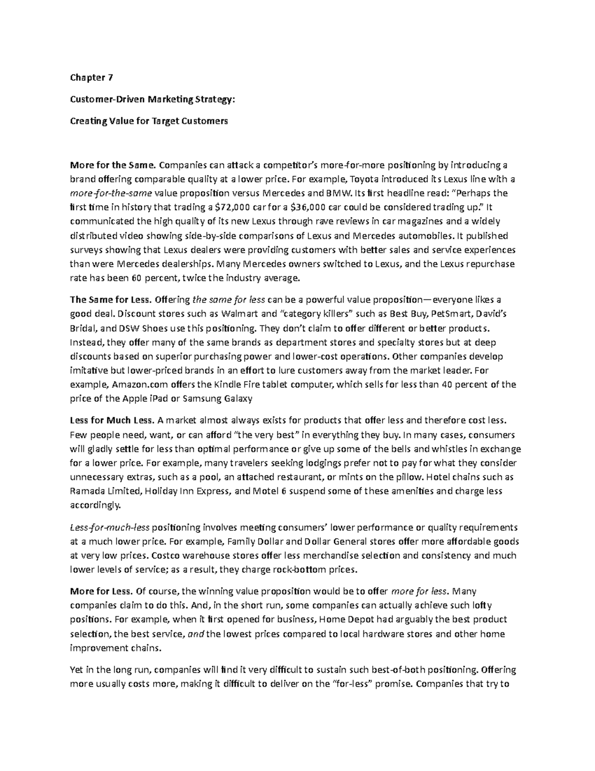 Chapter 7n - Lecture notes 7 - Chapter 7 Customer-Driven Marketing ...