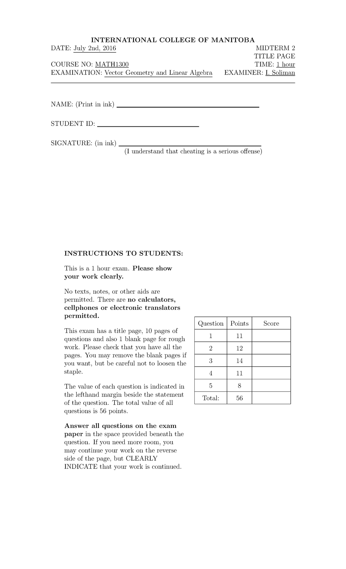 Exam 2016, questions and answers - StuDocu