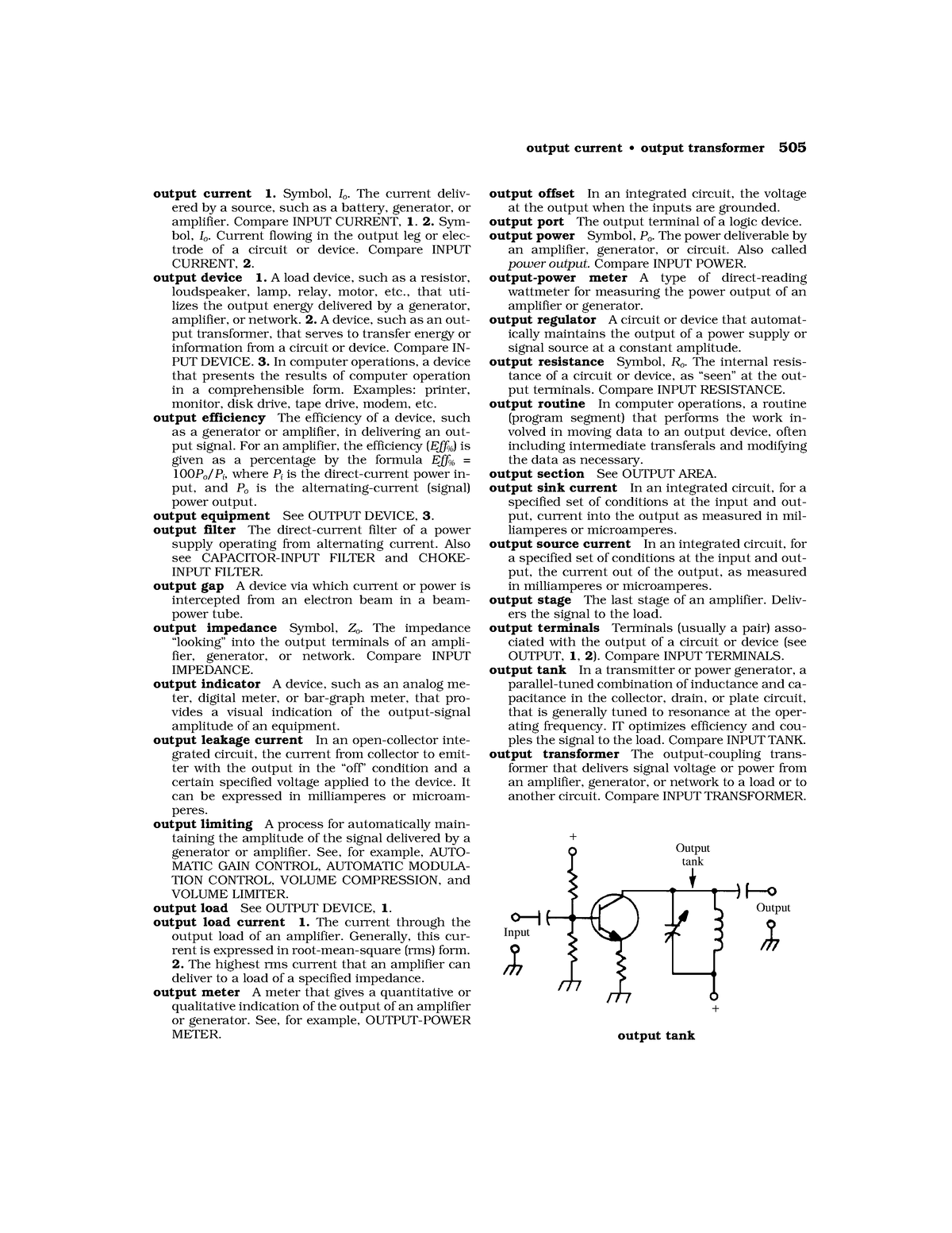 dictionary-of-electronics-174-output-offset-in-an-integrated-circuit