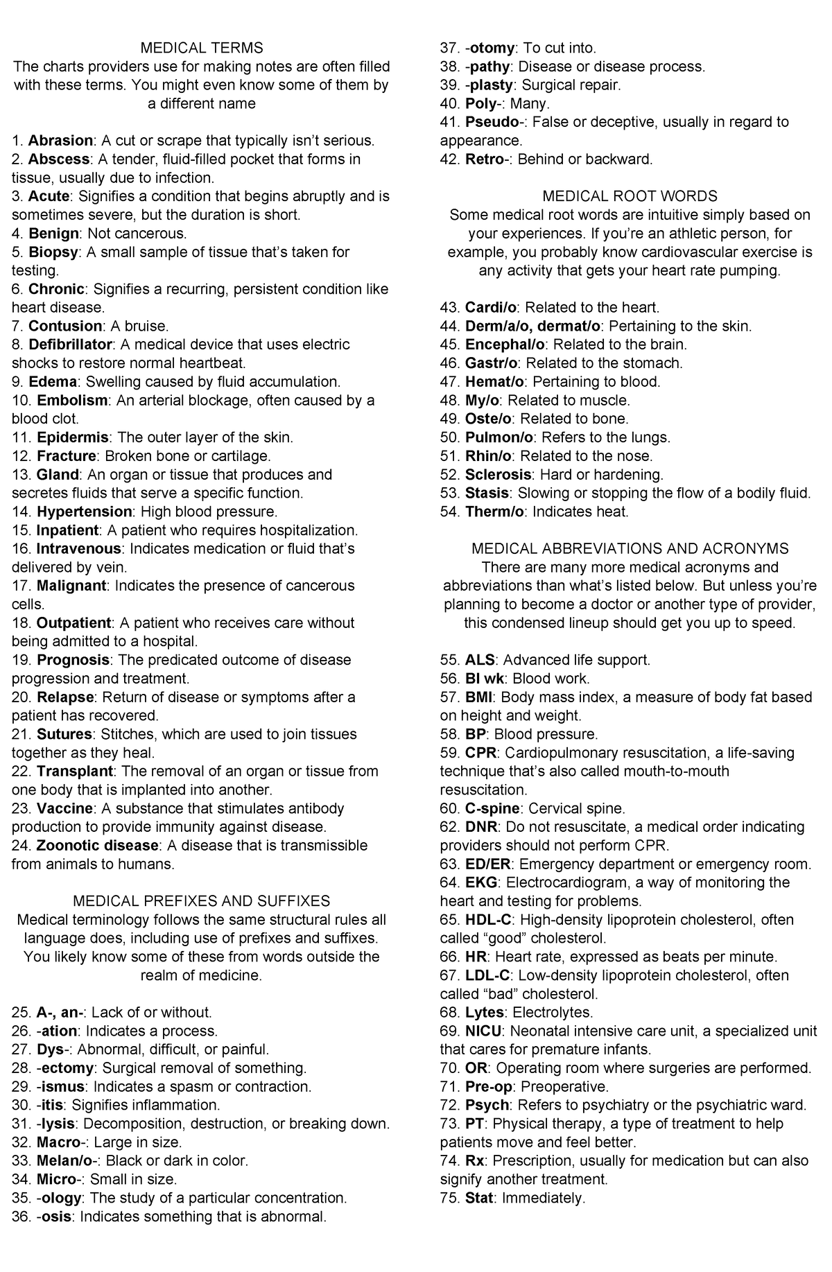 list-of-medical-terms-medical-terms-the-charts-providers-use-for