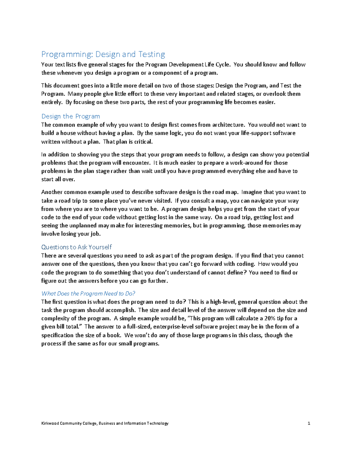 Programming Design and Testing - You should know and follow these ...