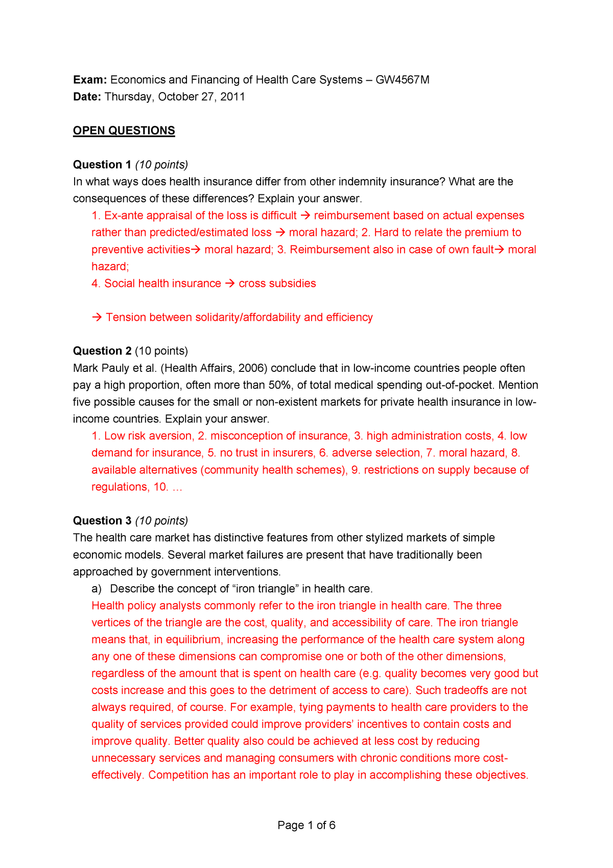 Test / Practice Exam October 27, 2011, Questions And Answers - Exam ...