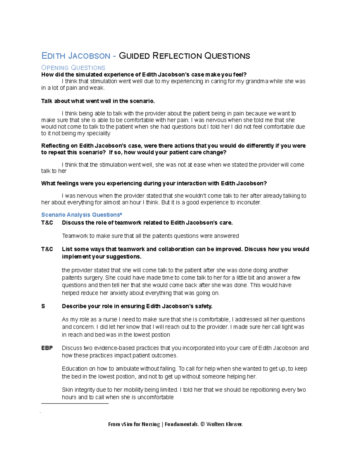 Edith Jacobson GRQ vsim homework EDITH JACOBSON GUIDED REFLECTION