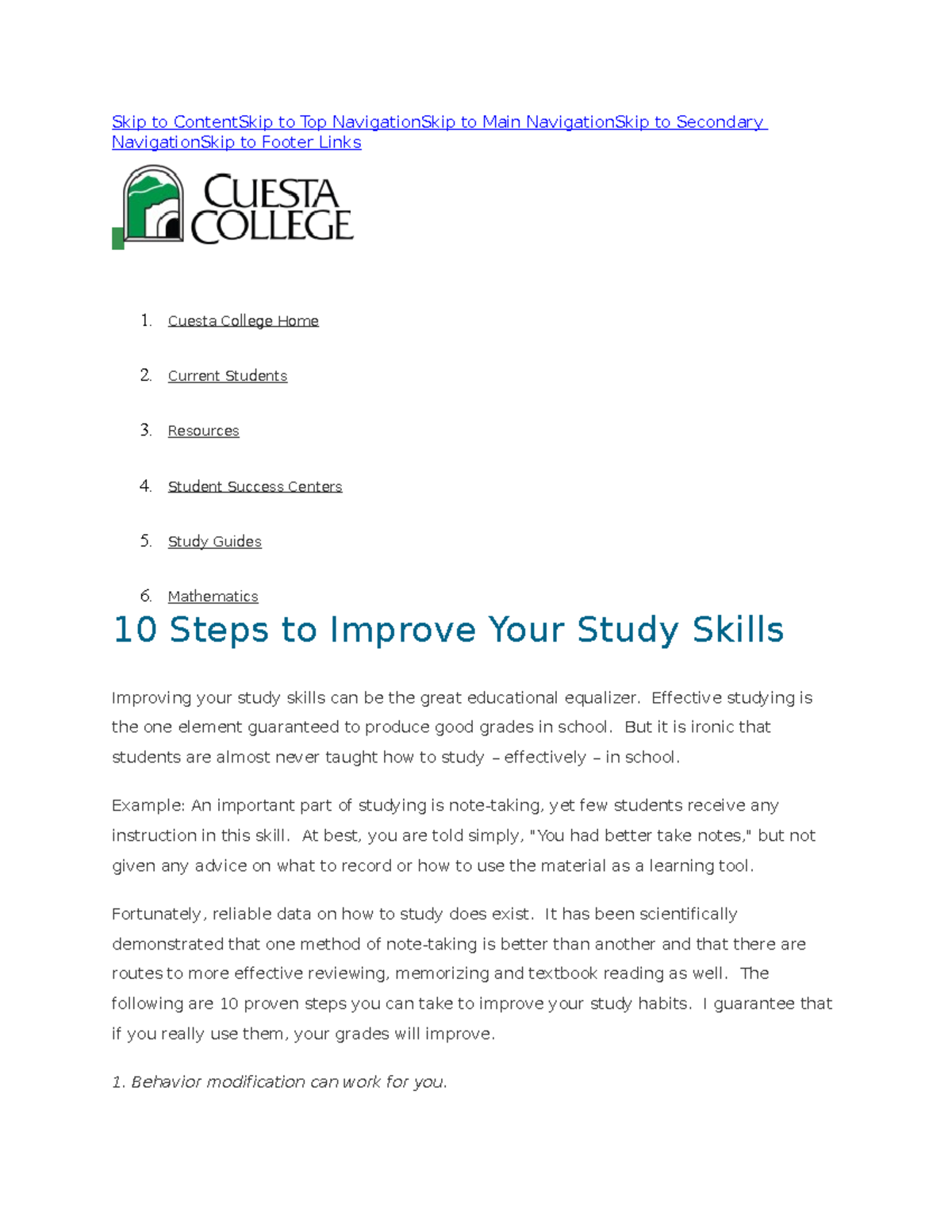 how to improve your study skills essay