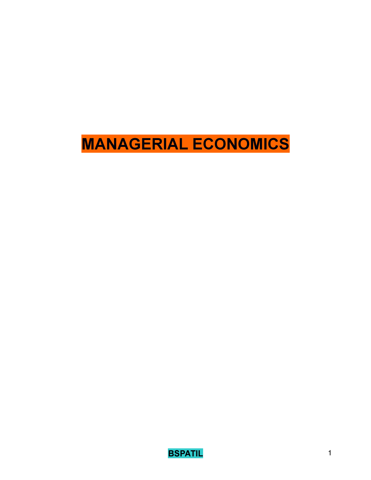 Managerial Economics BOOK 1ST SEM MBA At - MANAGERIAL ECONOMICS UNIT ...