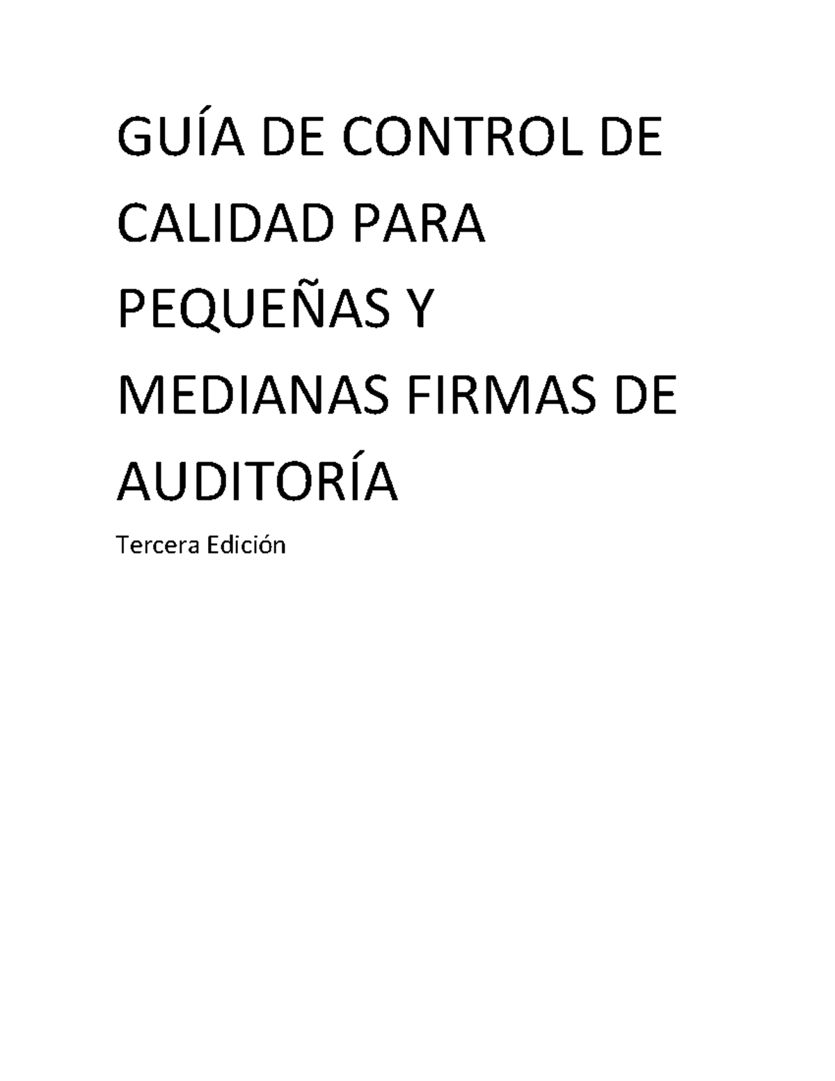 Guia Nicc Fyi GuÍa De Control De Calidad Para PequeÑas Y Medianas