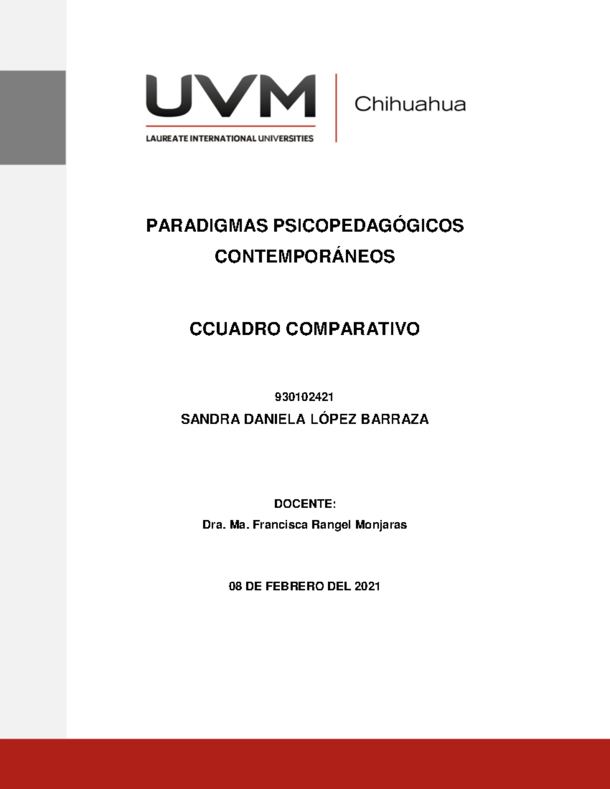 Cuadro Comparativo - PARADIGMAS PSICOPEDAGÓGICOS CONTEMPORÁNEOS CCUADRO ...