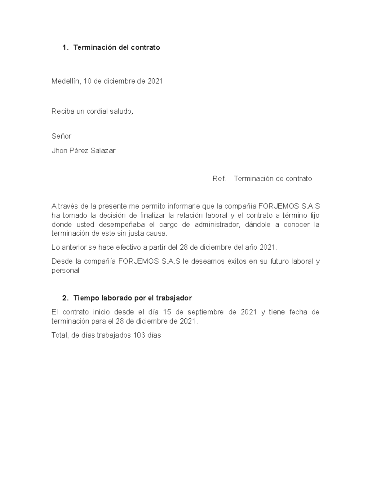 Modelo De Carta De Preaviso De Terminacion De Contrato Laboral Sexiezpix Web Porn 1655