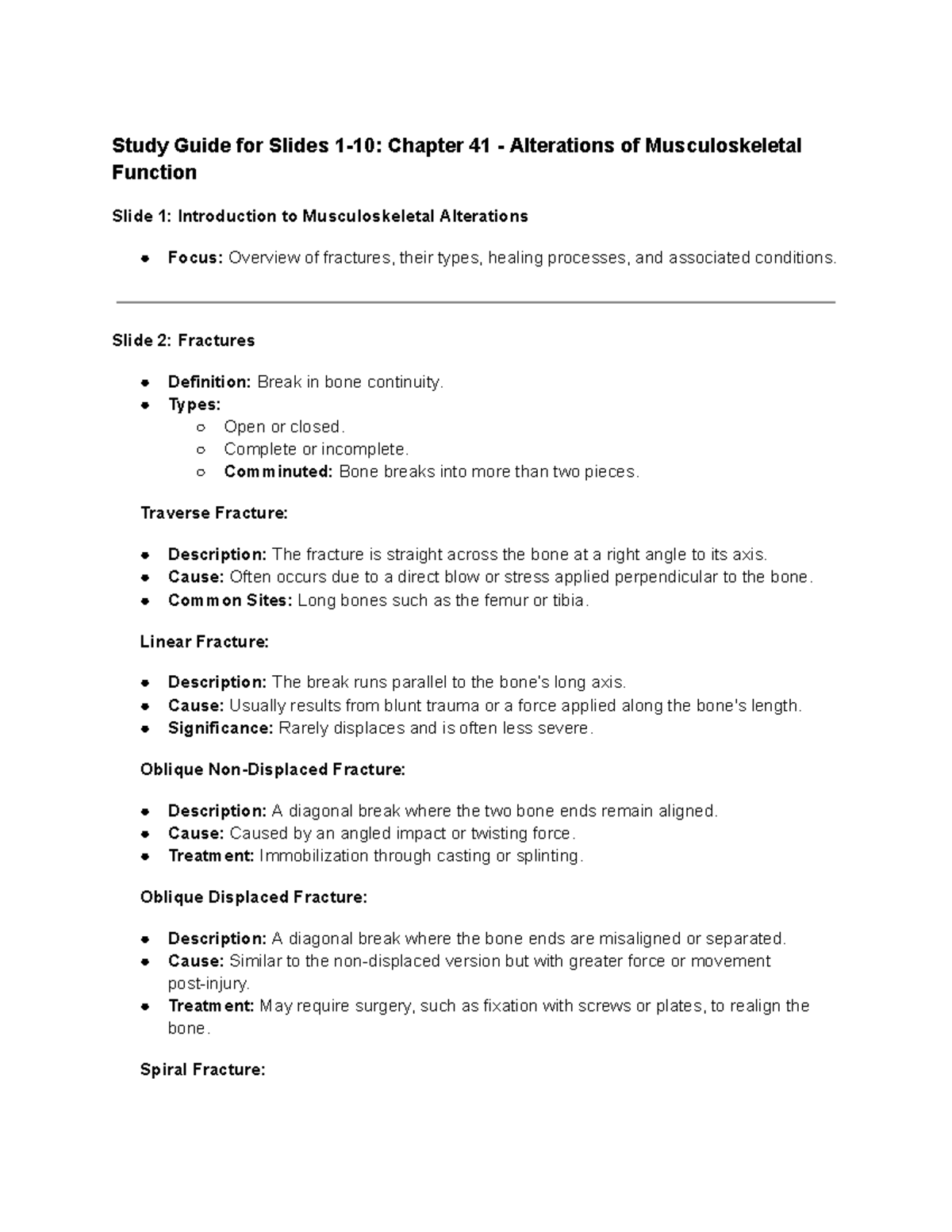 Musculoskeletal Patho exam 3 - Study Guide for Slides 1-10: Chapter 41 ...