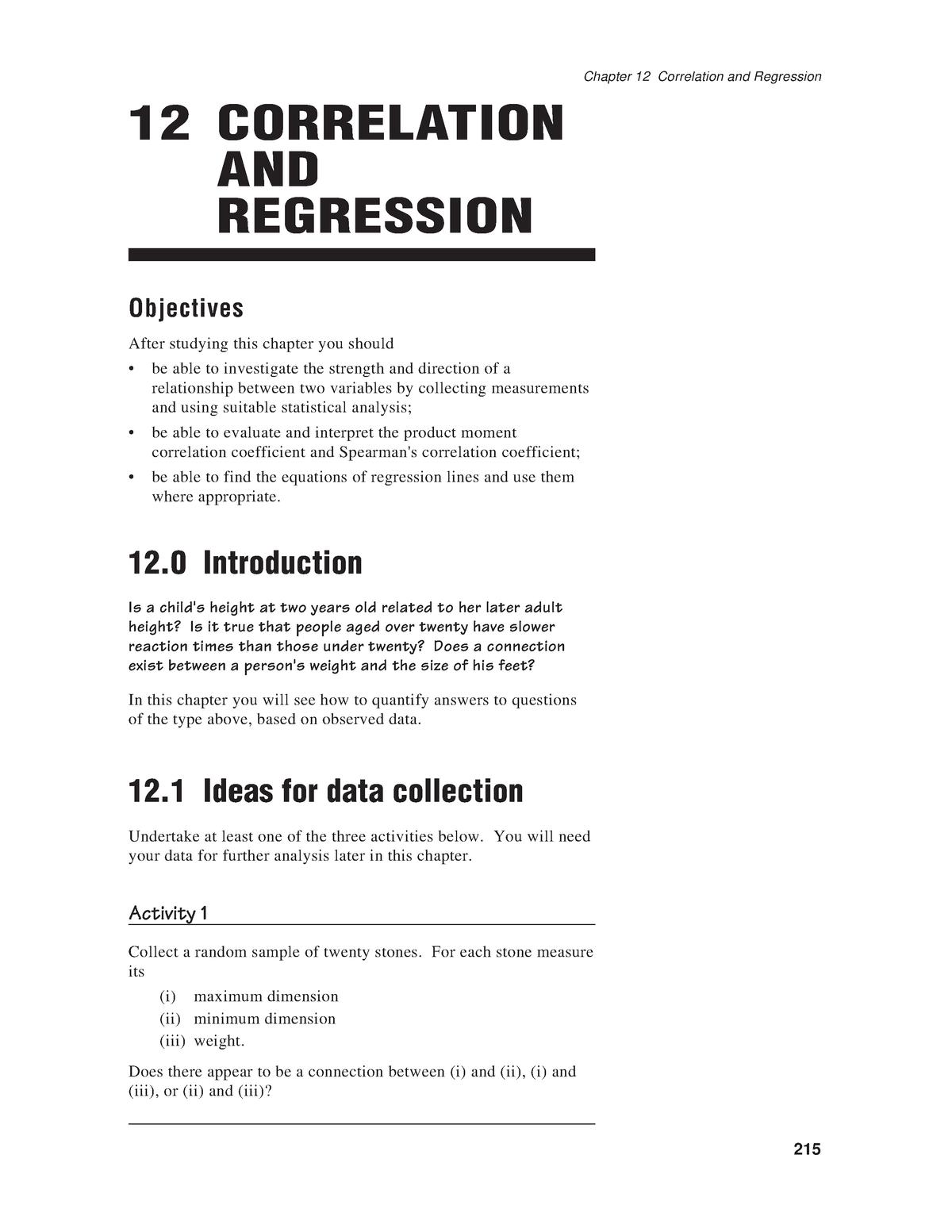 Stats Ch12 - Basic Stat - 12 CORRELATION AND REGRESSION Objectives ...