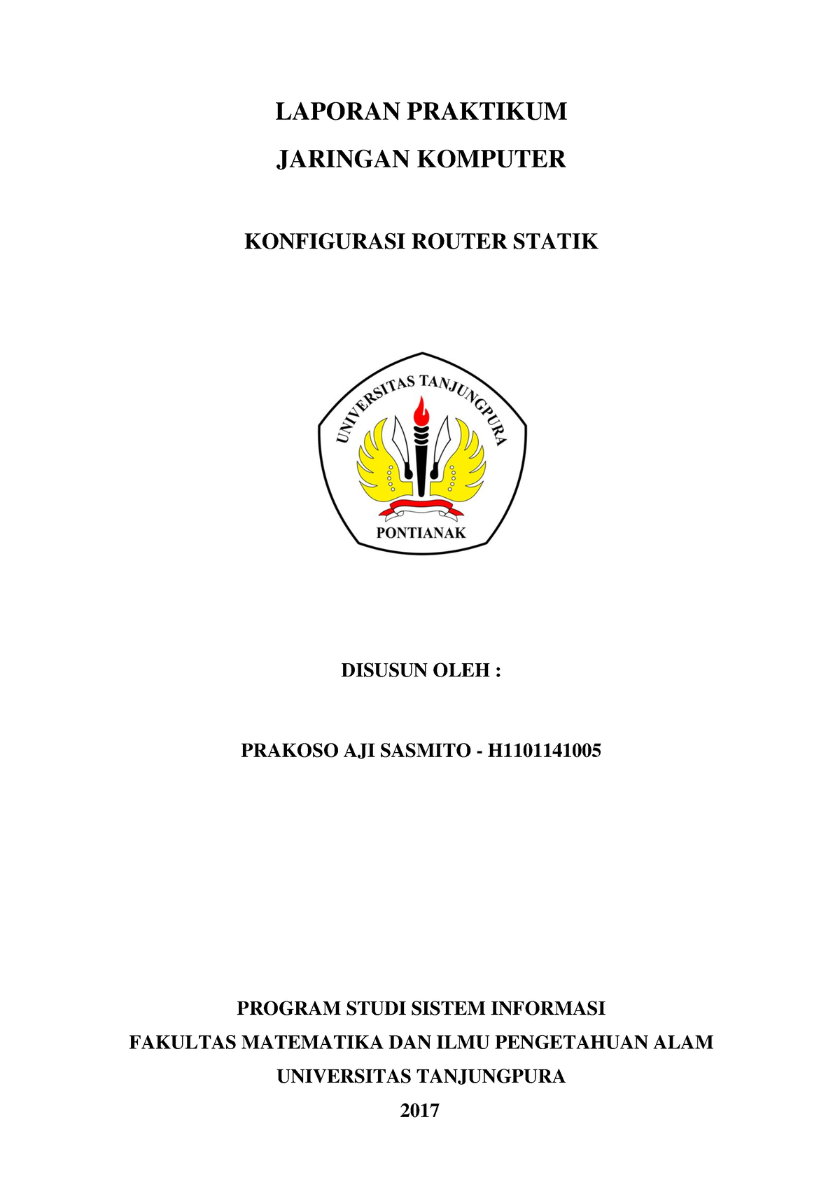 Laporan Praktikum Jaringan Komputer Konfigurasi Router Statik - LAPORAN ...