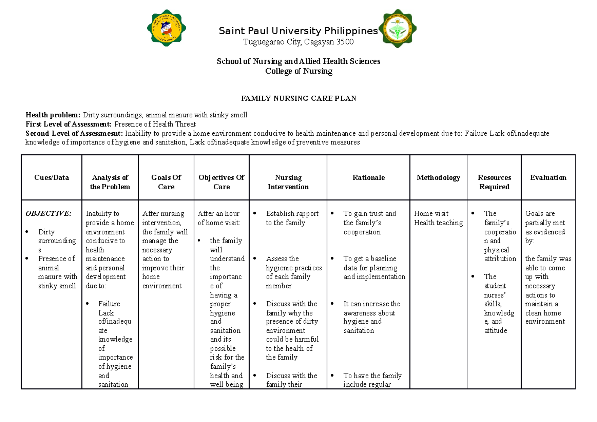 CHN CASE Study FNCP - Saint Paul University Philippines Tuguegarao City ...