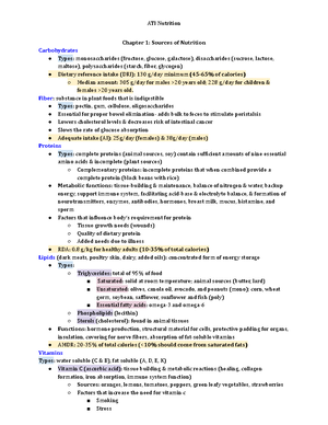 Nutrition ATI Proctored Study Guide - Chapter 1: Sources Of Nutrition ...