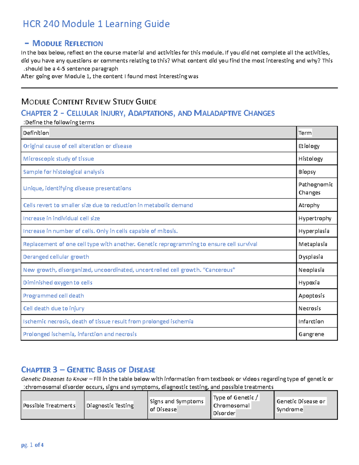 HCR 240 Module 1 Learning Guide - HCR 240 Module 1 Learning Guide ...