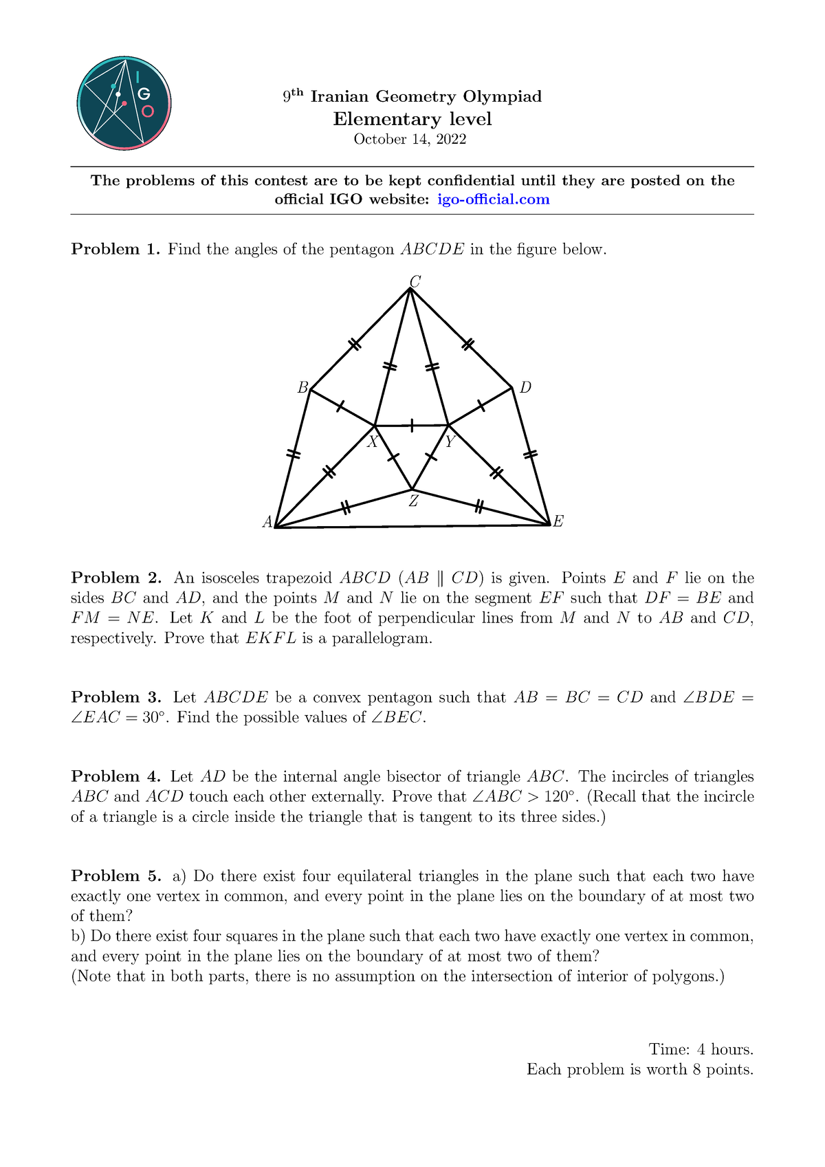 IGO2022 AllExams Consider this as a gift 9 th Iranian Geometry