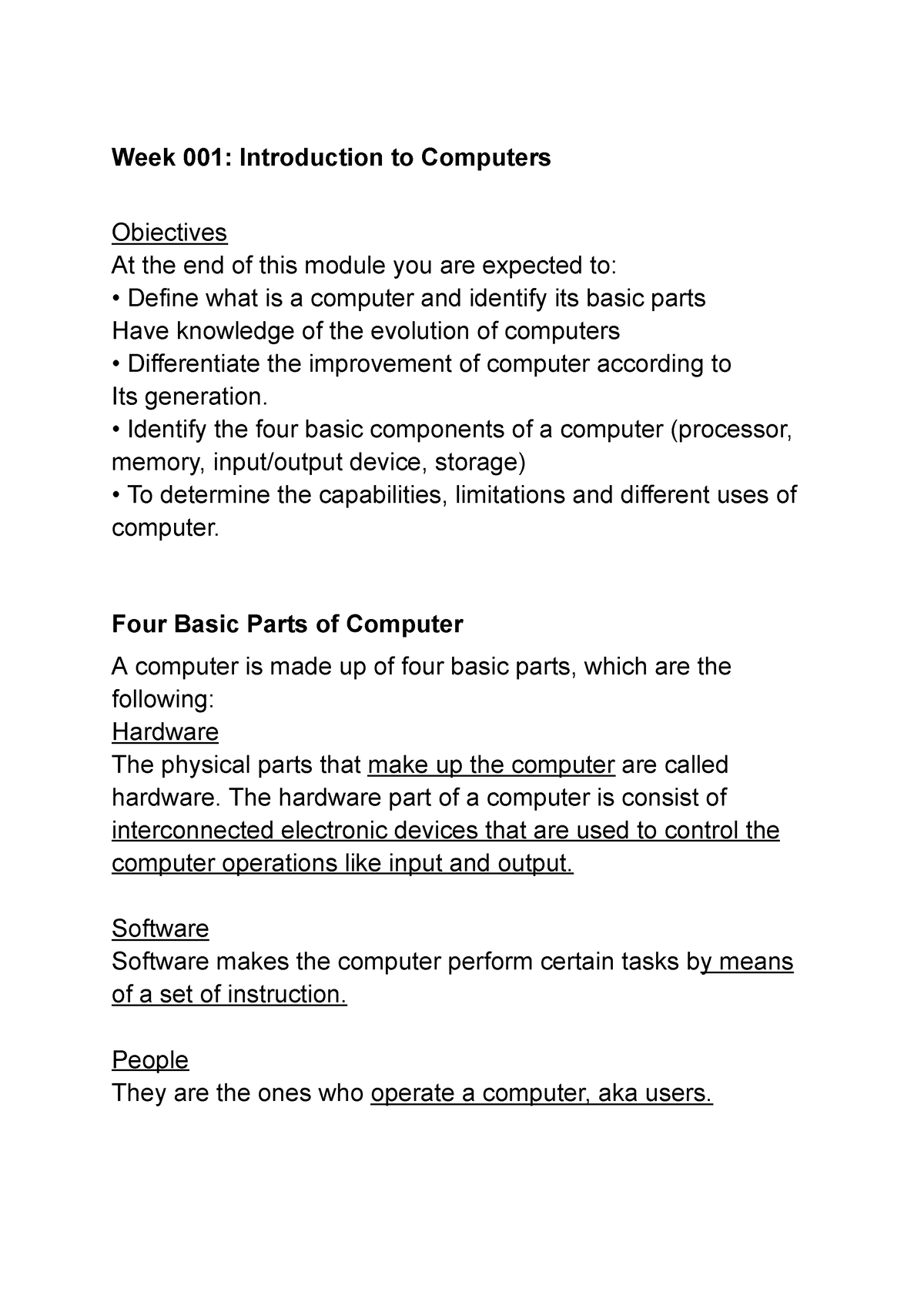 Reviewer IN Introduction TO Computers - Week 001: Introduction to ...