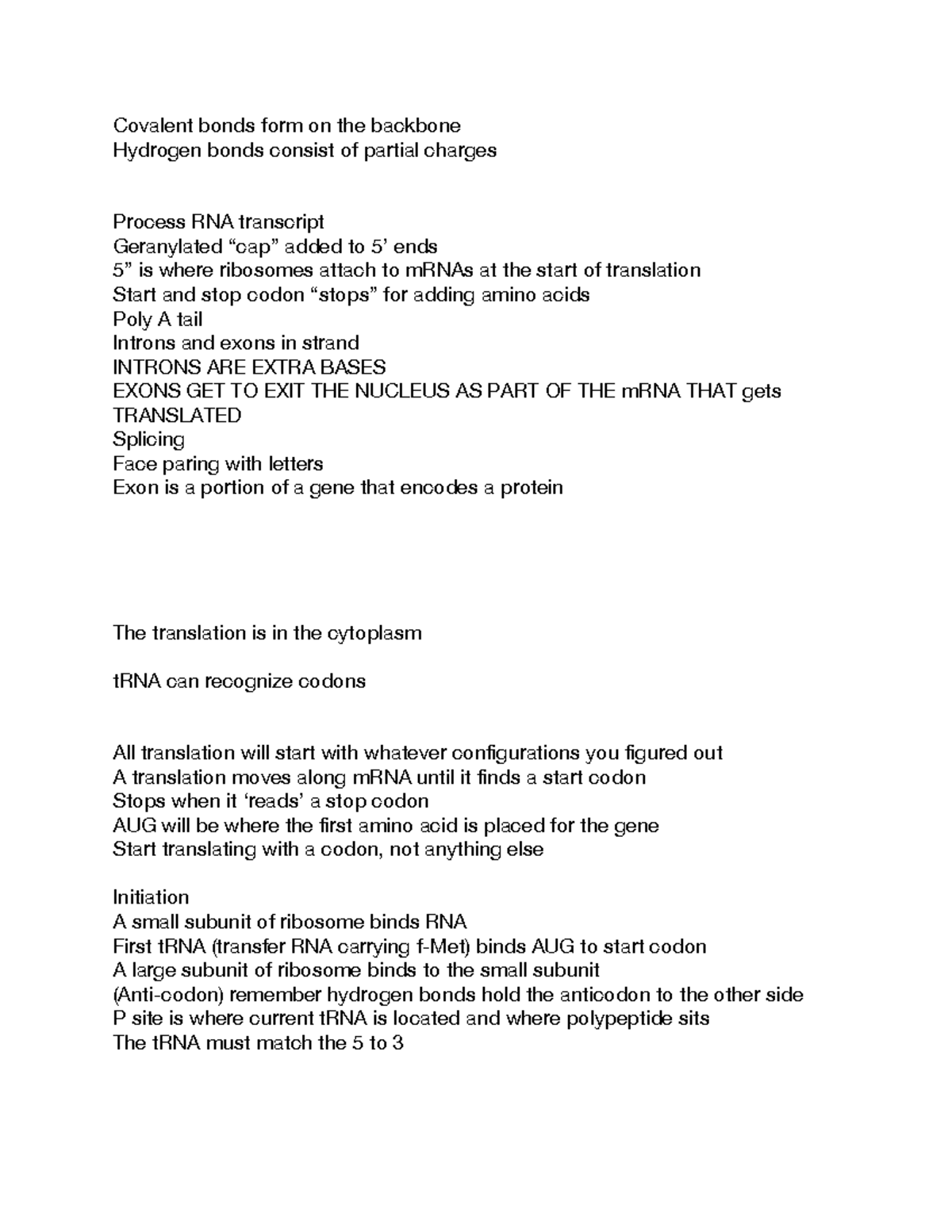 Bio 105 DNA Translation BIO 105 UWLa Crosse Studocu