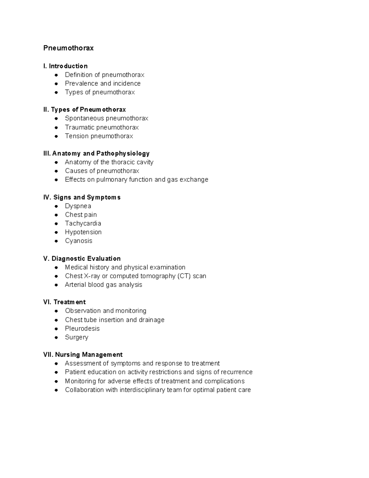 case study example pneumothorax