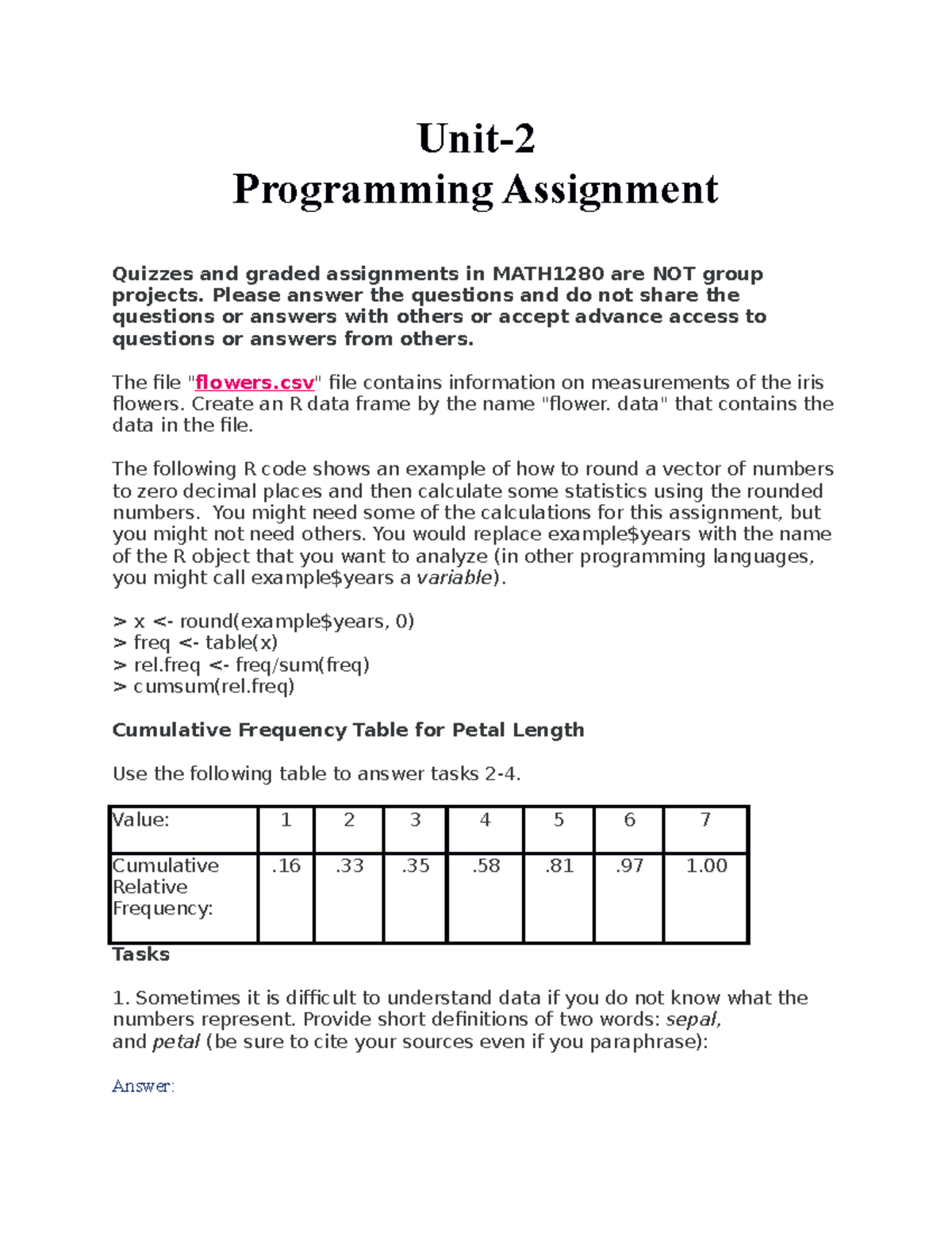 math 1280 assignment unit 2