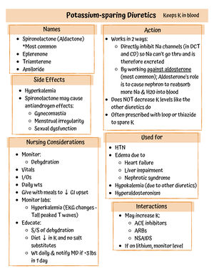 Diuretics - nursing notes - Diuretics Medications used to remove extra ...