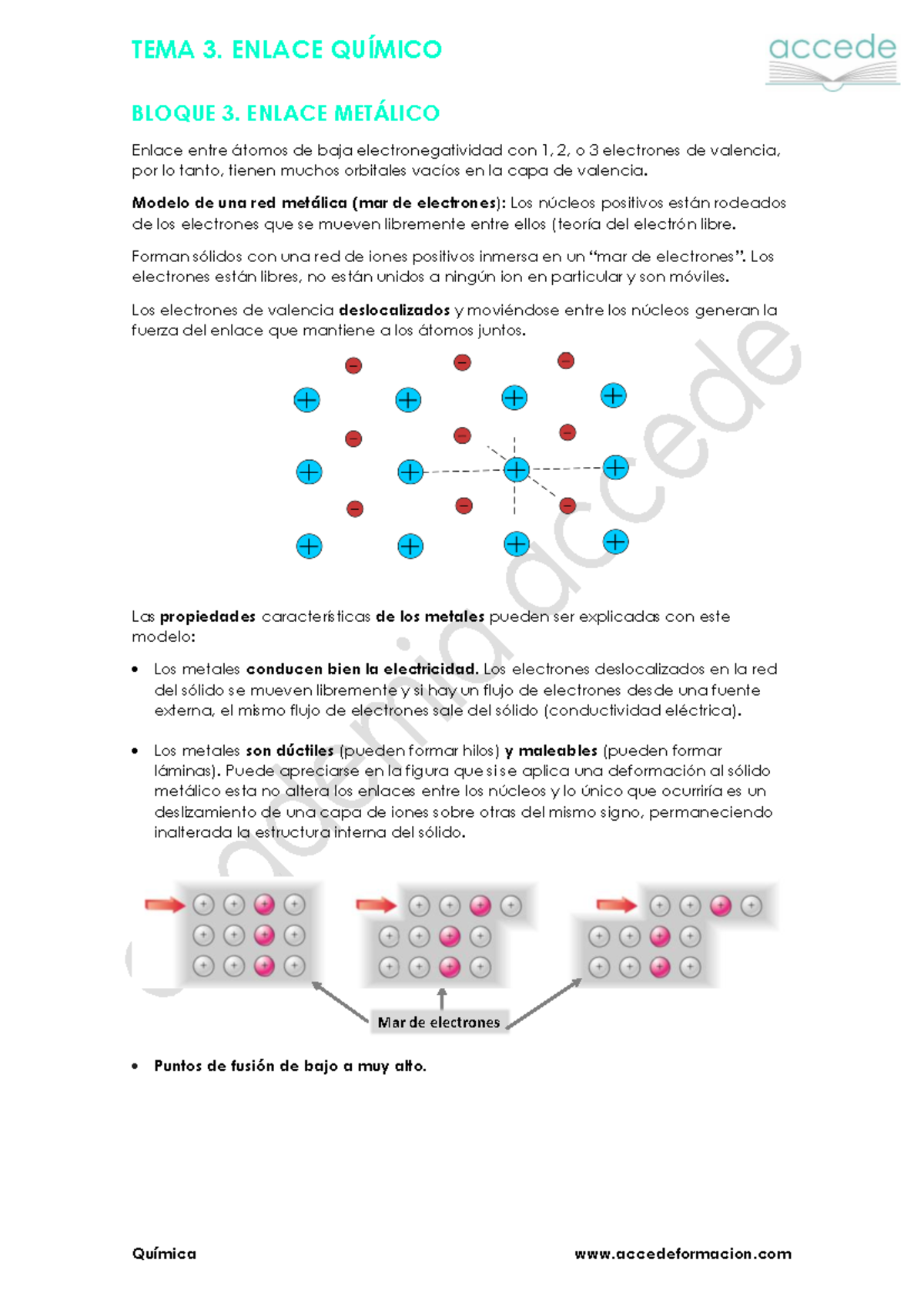 Bloque 3 Enlace METÁLICO - TEMA 3. ENLACE QUÍMICO Química ...