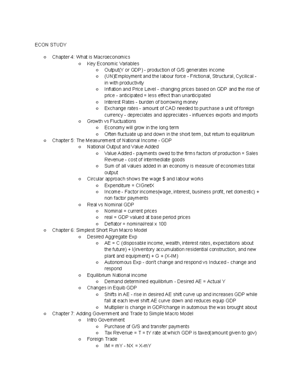 Macroeconomics Exam Study Notes - ECON STUDY Chapter 4: What is ...