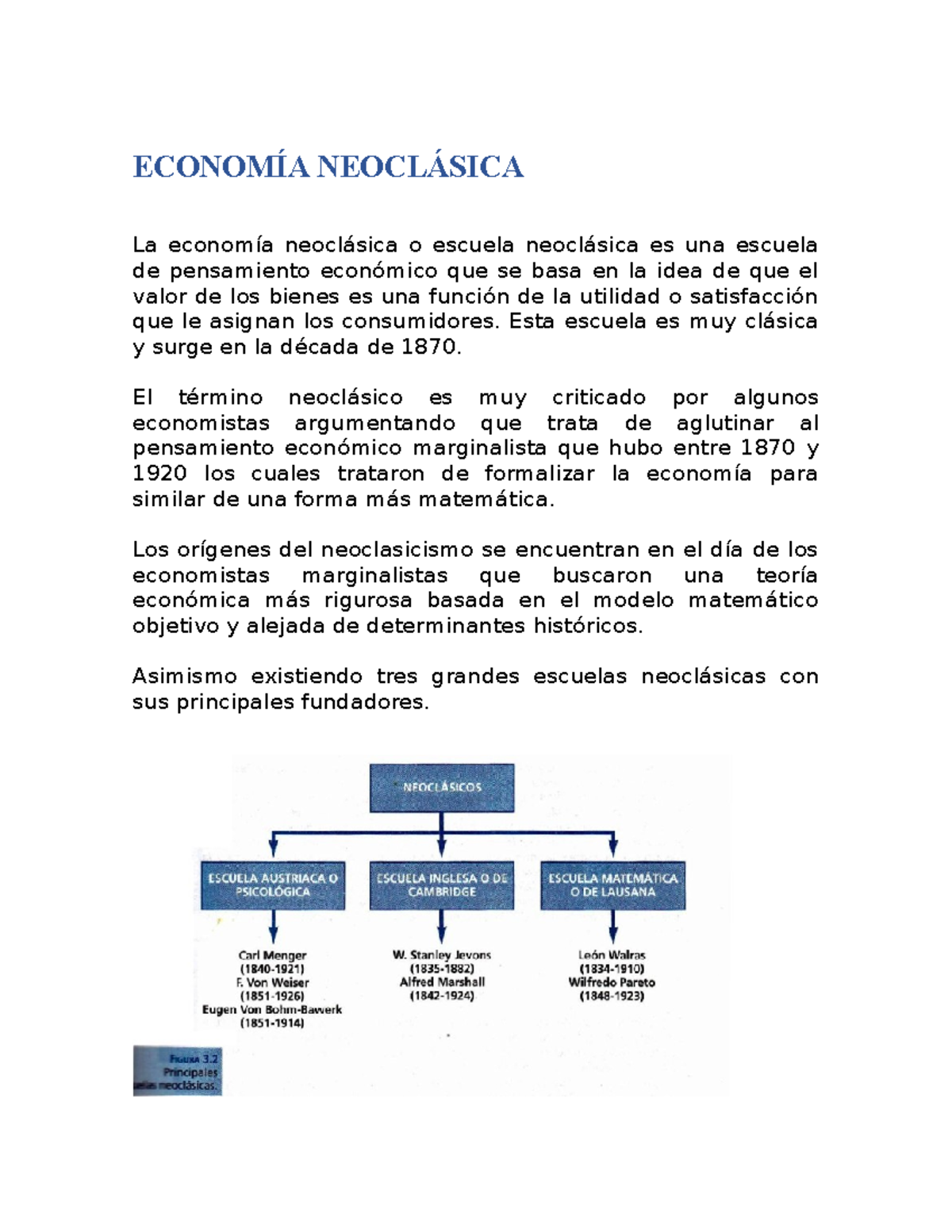 Economia Neoclasica Pedro Toral Perez Econom A Neocl Sica La Econom A