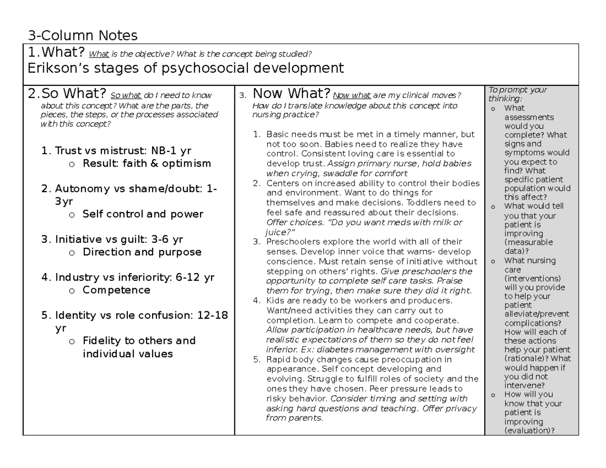 erikson-3-column-note-unsureness-3-column-notes-1-what-is-the