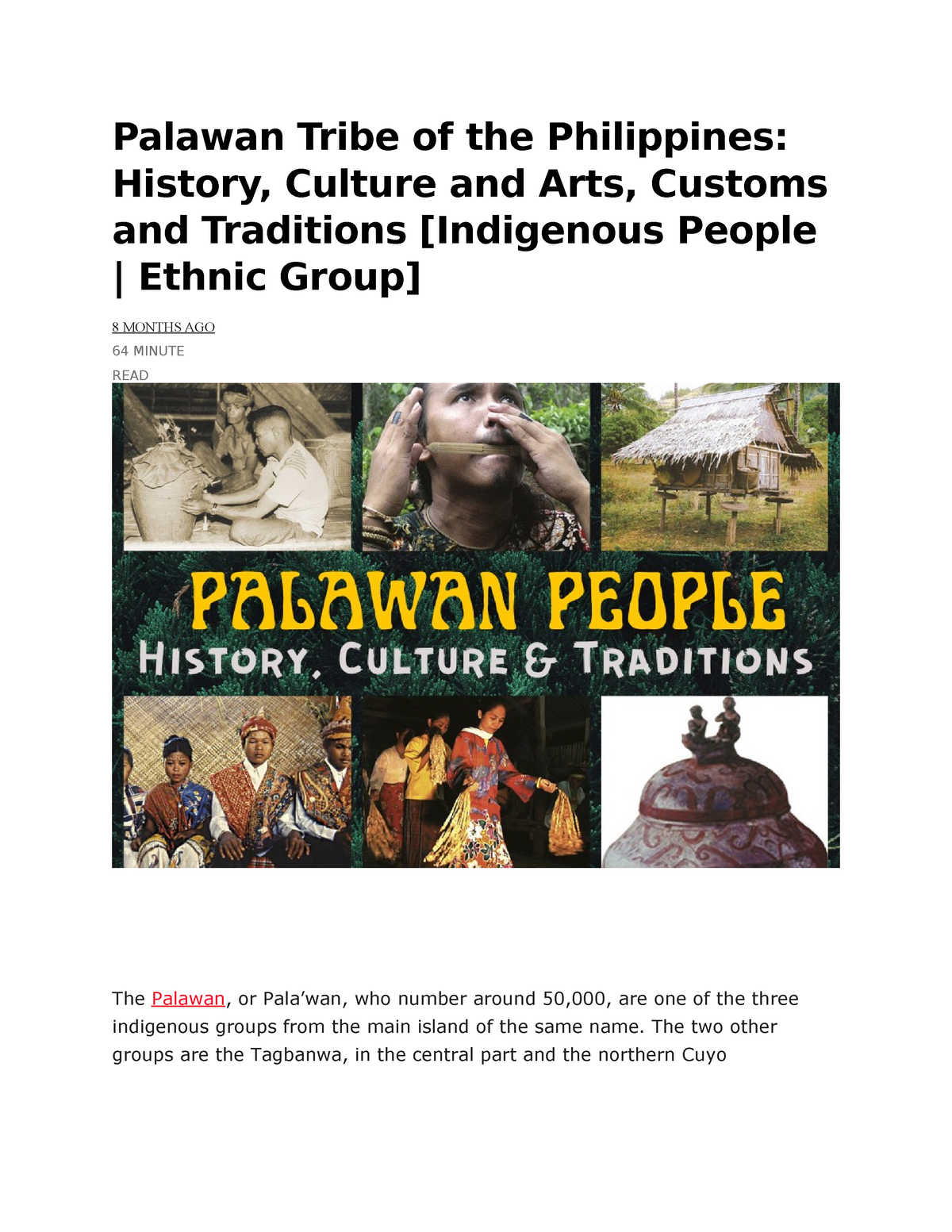 Palawan Tribe of the Philippines - Palawan Tribe of the Philippines ...