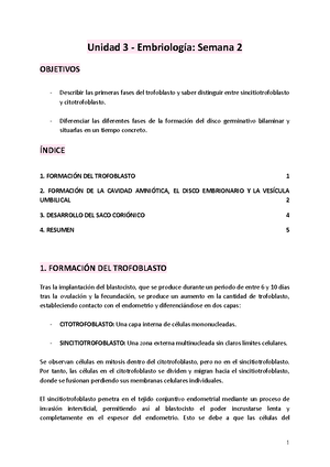 Unidad 5 Organogénesis Y Derivados De Las Hojas Blastodérmicas - Unidad 