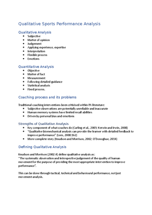 Coaching and Performance Analysis Portfolio - 855Z3709 - MMU - Studocu