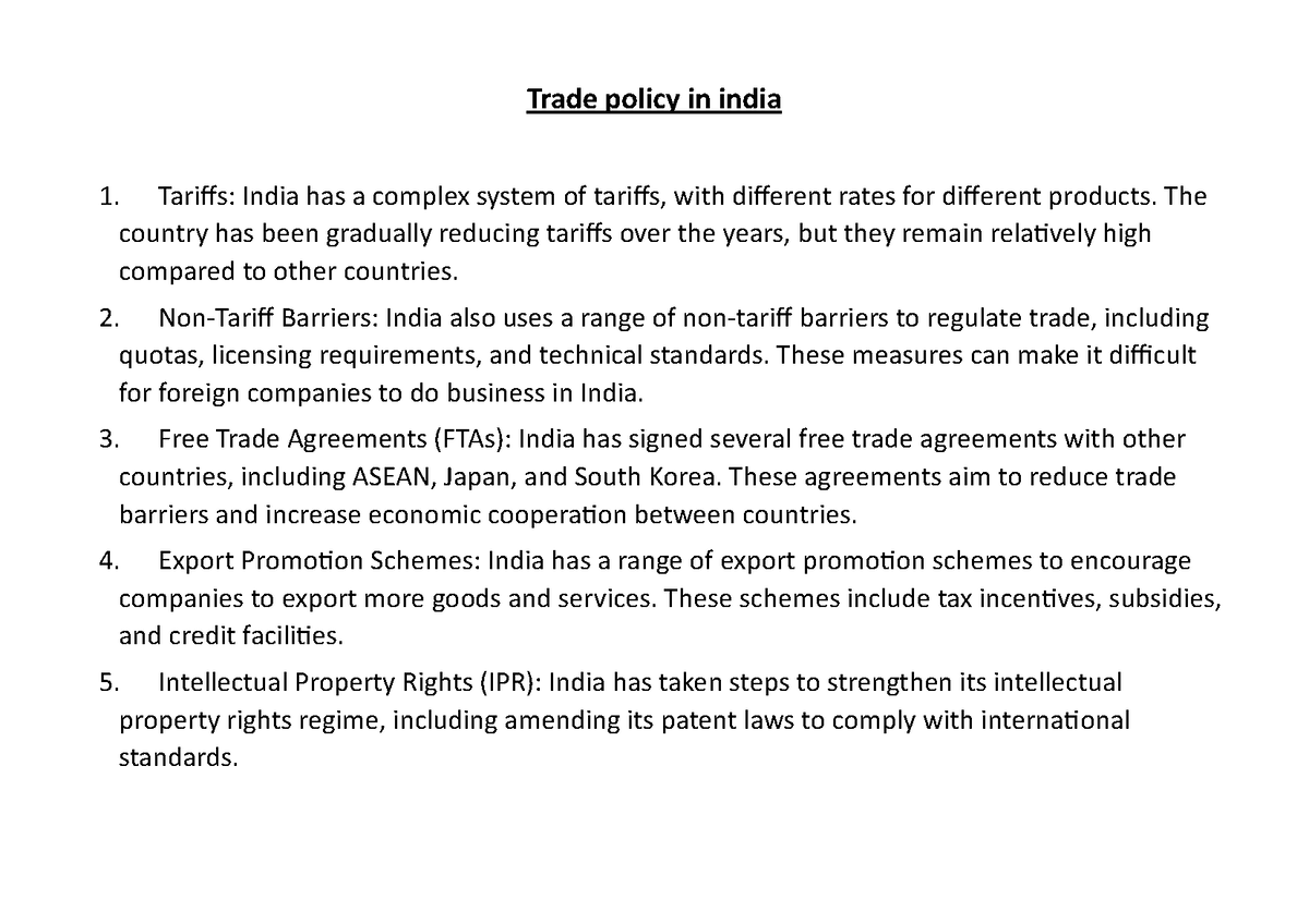 trade-policy-in-india-1-trade-policy-in-india-tariffs-india-has-a