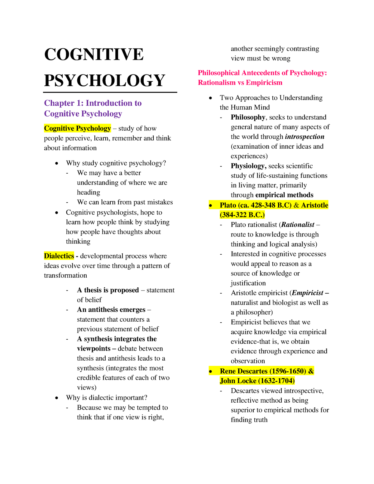 CG C1-Introduction To Cognitive Psychology - COGNITIVE PSYCHOLOGY ...