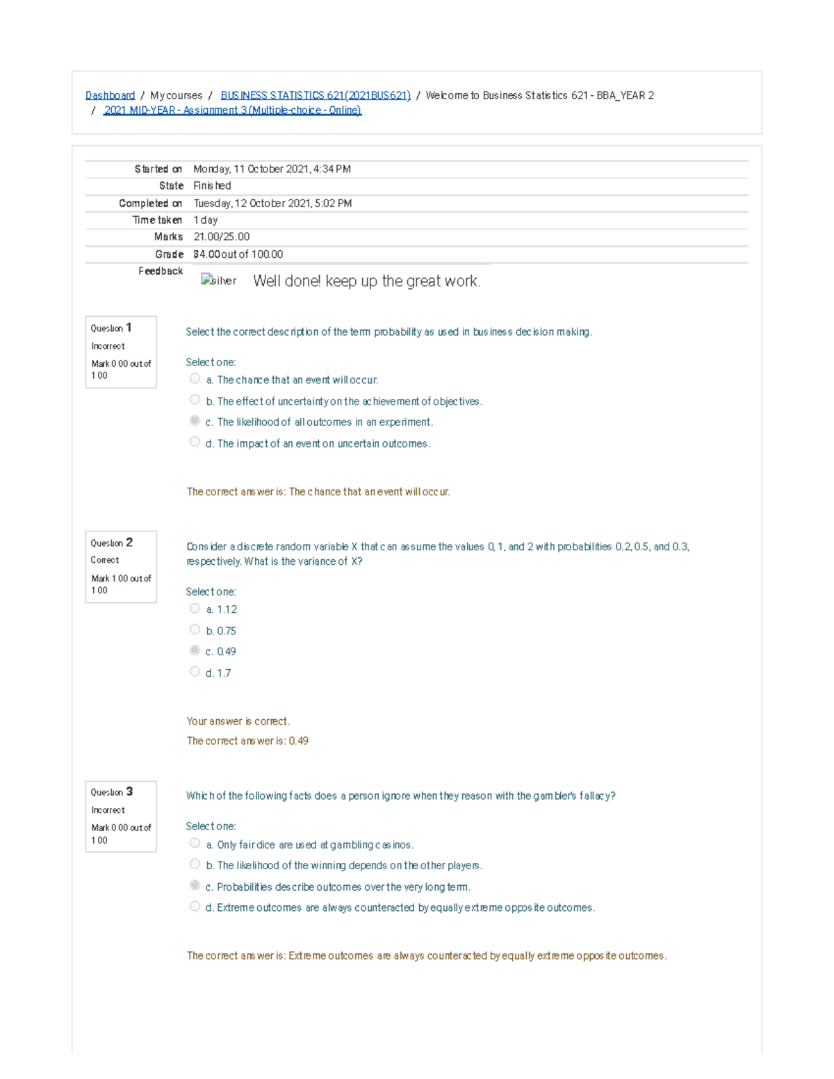 2021 MID-YEAR - Assignment stats 1 - 500 - Richfield - Studocu