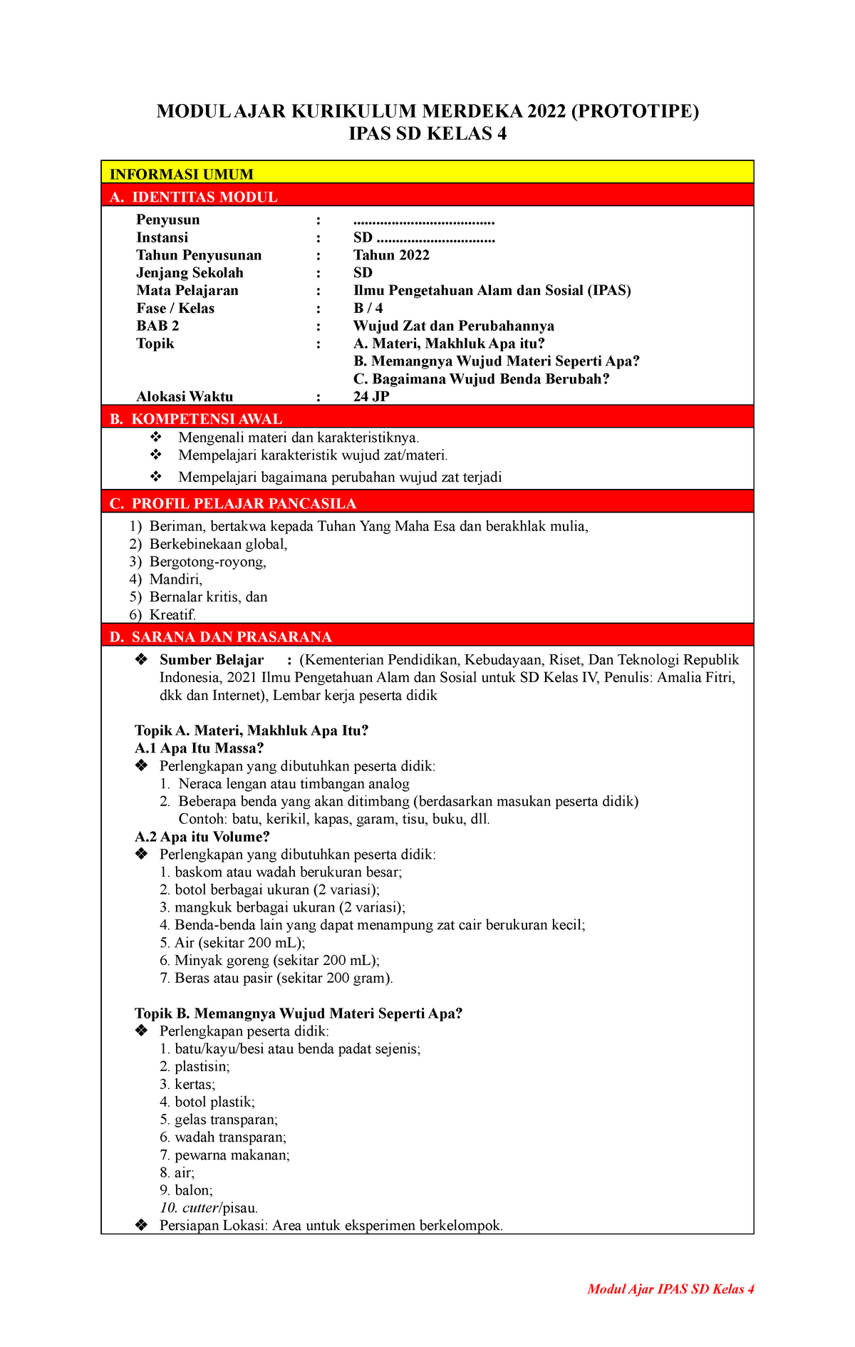 2 Modul Ajar Ipas Bab 2 Kelas 4 Modul Ajar Kurikulum Merdeka 2022 Prototipe Ipas Sd Kelas 4 0626