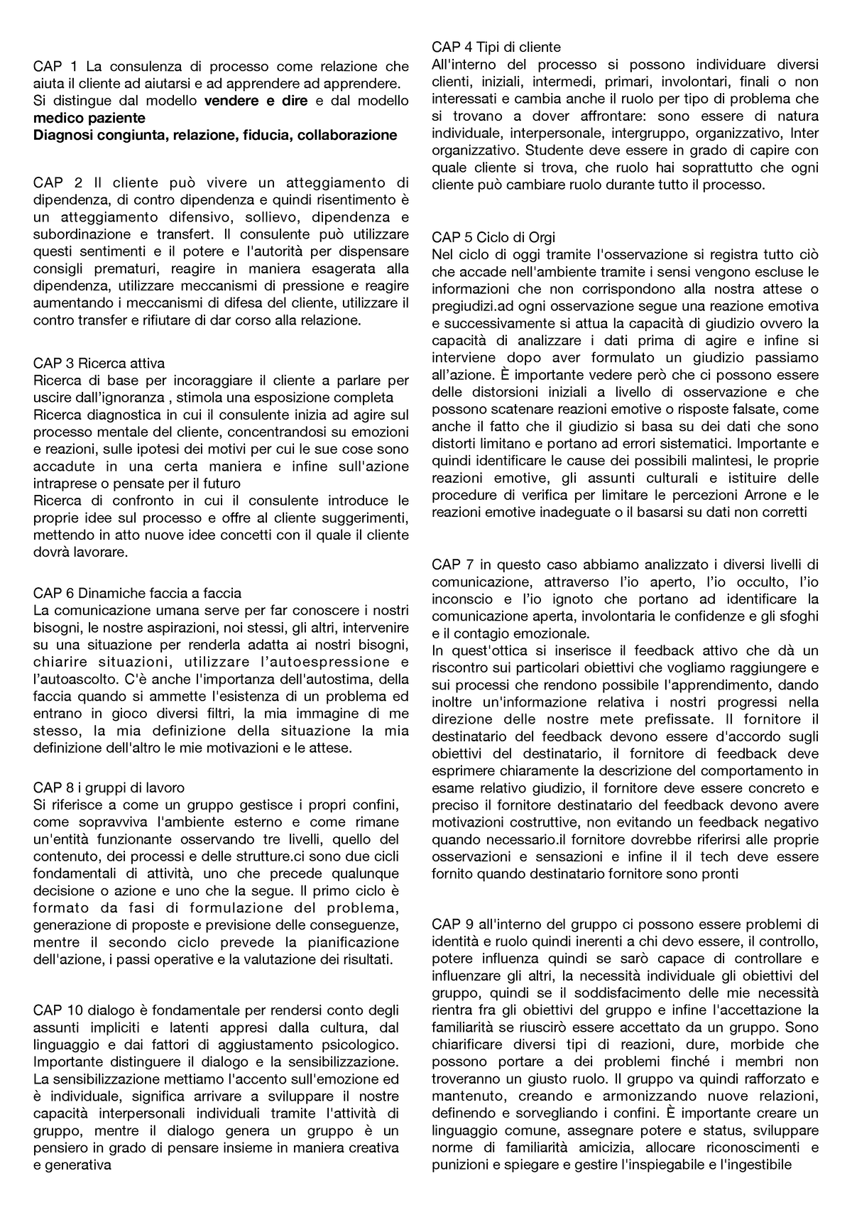 Consulenza Di Processo - Riassunto Del Libro Di E. Schein - CAP 1 La ...