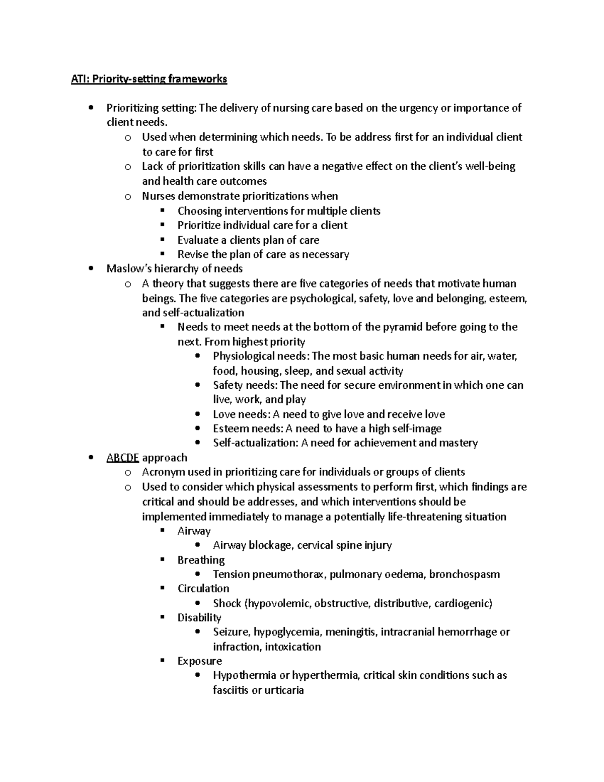 ati video case study priority setting