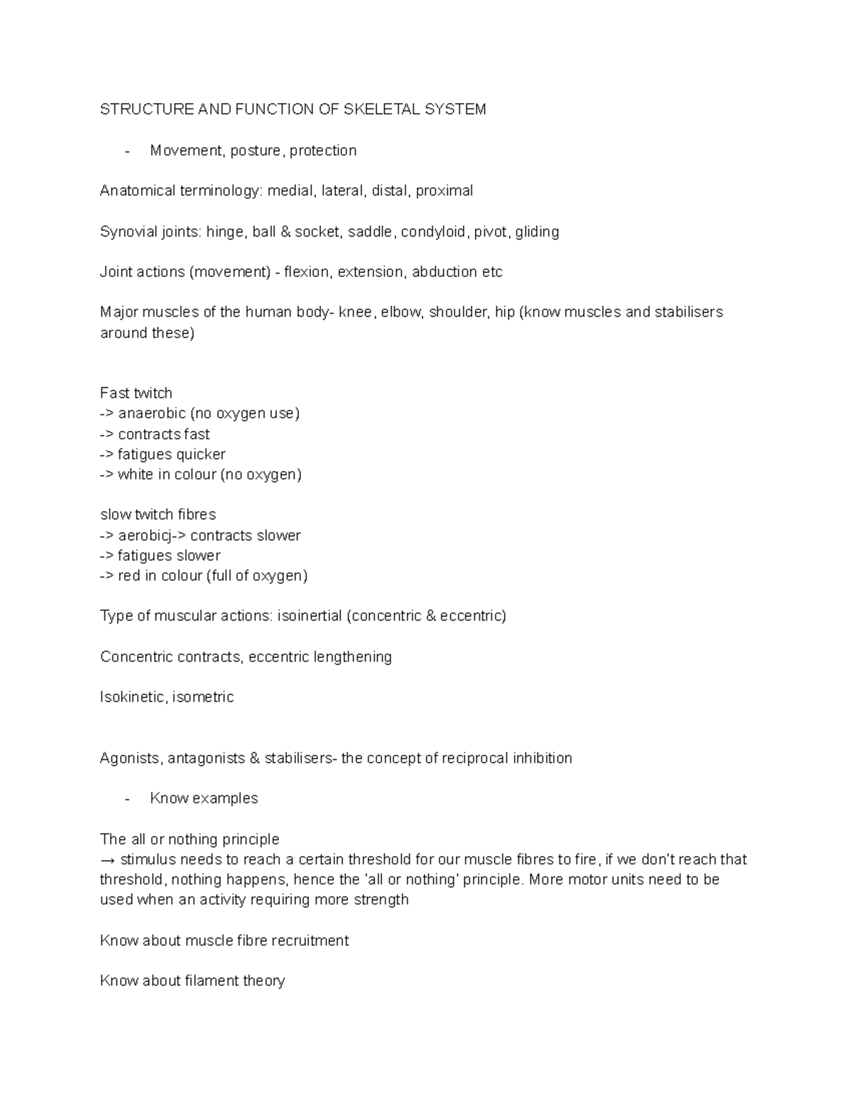 PE Structure and function of the skeletal system - STRUCTURE AND ...