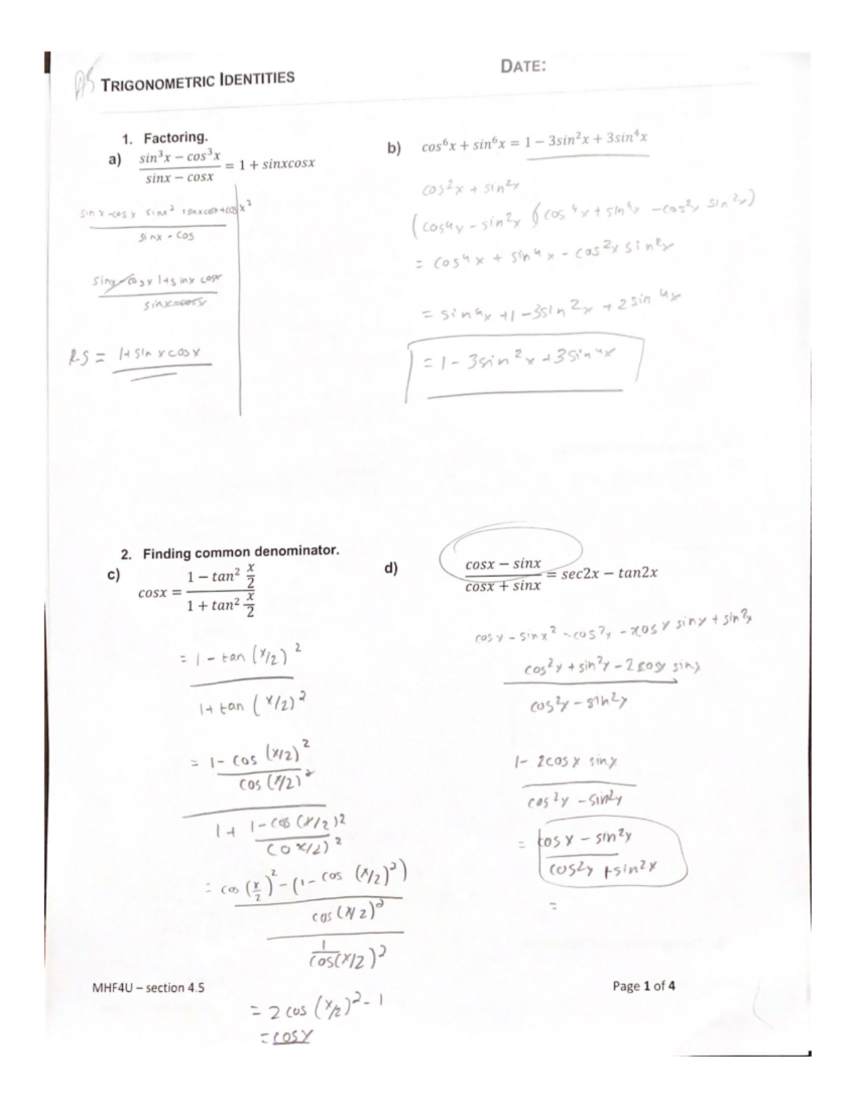 1. Factoring - Studocu